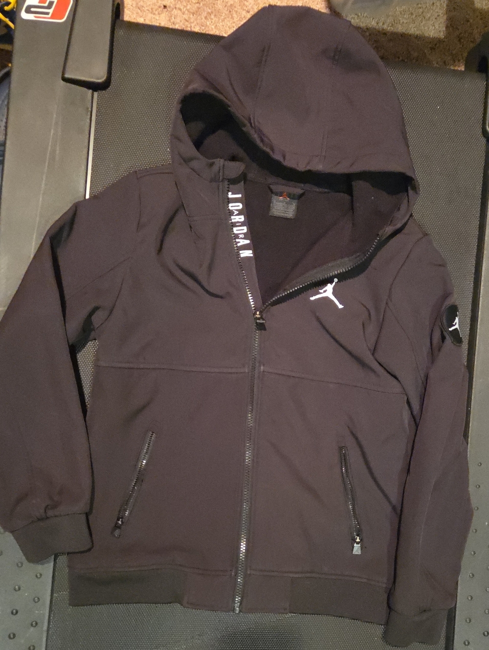 Jordan Black Kids' Hooded Zip Jacket with White Jumpman